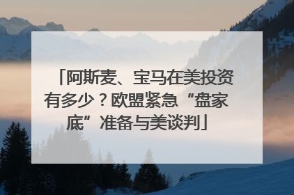 阿斯麦、宝马在美投资有多少？欧盟紧急“盘家底”准备与美谈判
