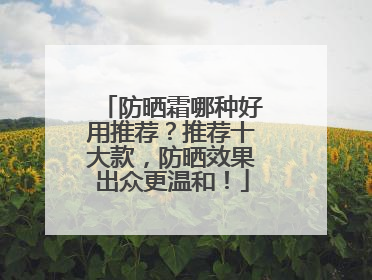防晒霜哪种好用推荐？推荐十大款，防晒效果出众更温和！
