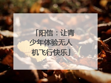 阳信：让青少年体验无人机飞行快乐