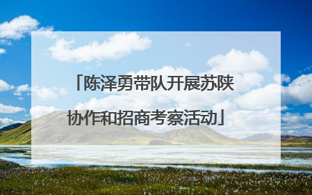 陈泽勇带队开展苏陕协作和招商考察活动