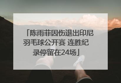 陈雨菲因伤退出印尼羽毛球公开赛 连胜纪录停留在24场
