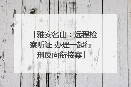 雅安名山：远程检察听证 办理一起行刑反向衔接案