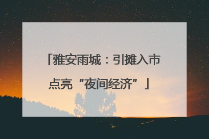 雅安雨城：引摊入市 点亮“夜间经济”