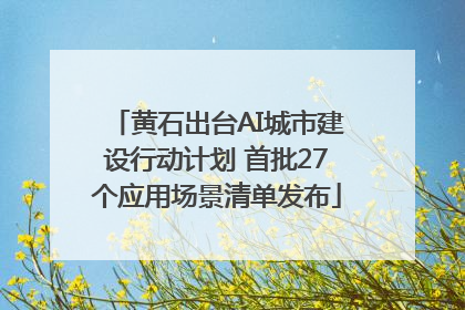 黄石出台AI城市建设行动计划 首批27个应用场景清单发布