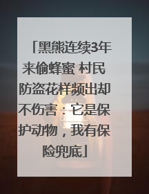 黑熊连续3年来偷蜂蜜 村民防盗花样频出却不伤害：它是保护动物，我有保险兜底