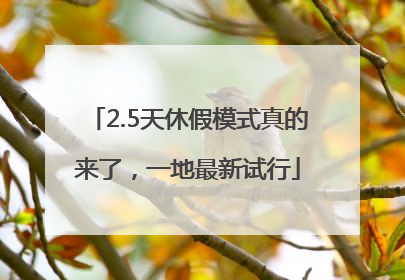2.5天休假模式真的来了，一地最新试行