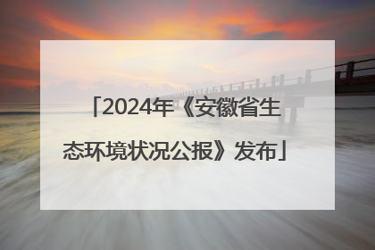 2024年《安徽省生态环境状况公报》发布