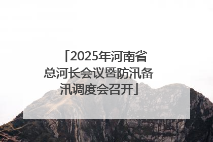 2025年河南省总河长会议暨防汛备汛调度会召开