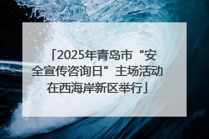 2025年青岛市“安全宣传咨询日”主场活动在西海岸新区举行