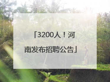 3200人！河南发布招聘公告