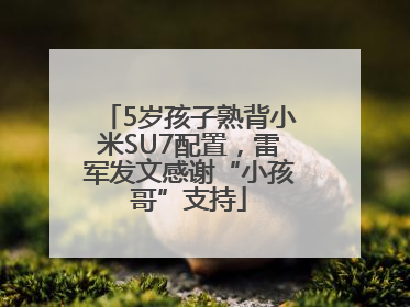 5岁孩子熟背小米SU7配置，雷军发文感谢“小孩哥”支持