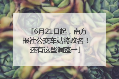 6月21日起，南方报社公交车站将改名！还有这些调整→