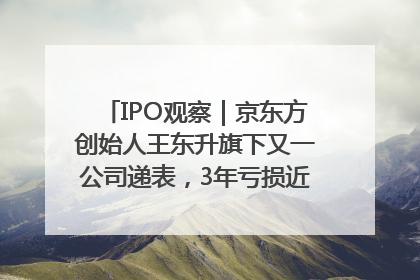 IPO观察｜京东方创始人王东升旗下又一公司递表，3年亏损近50亿元，近8成收入来自同一客户